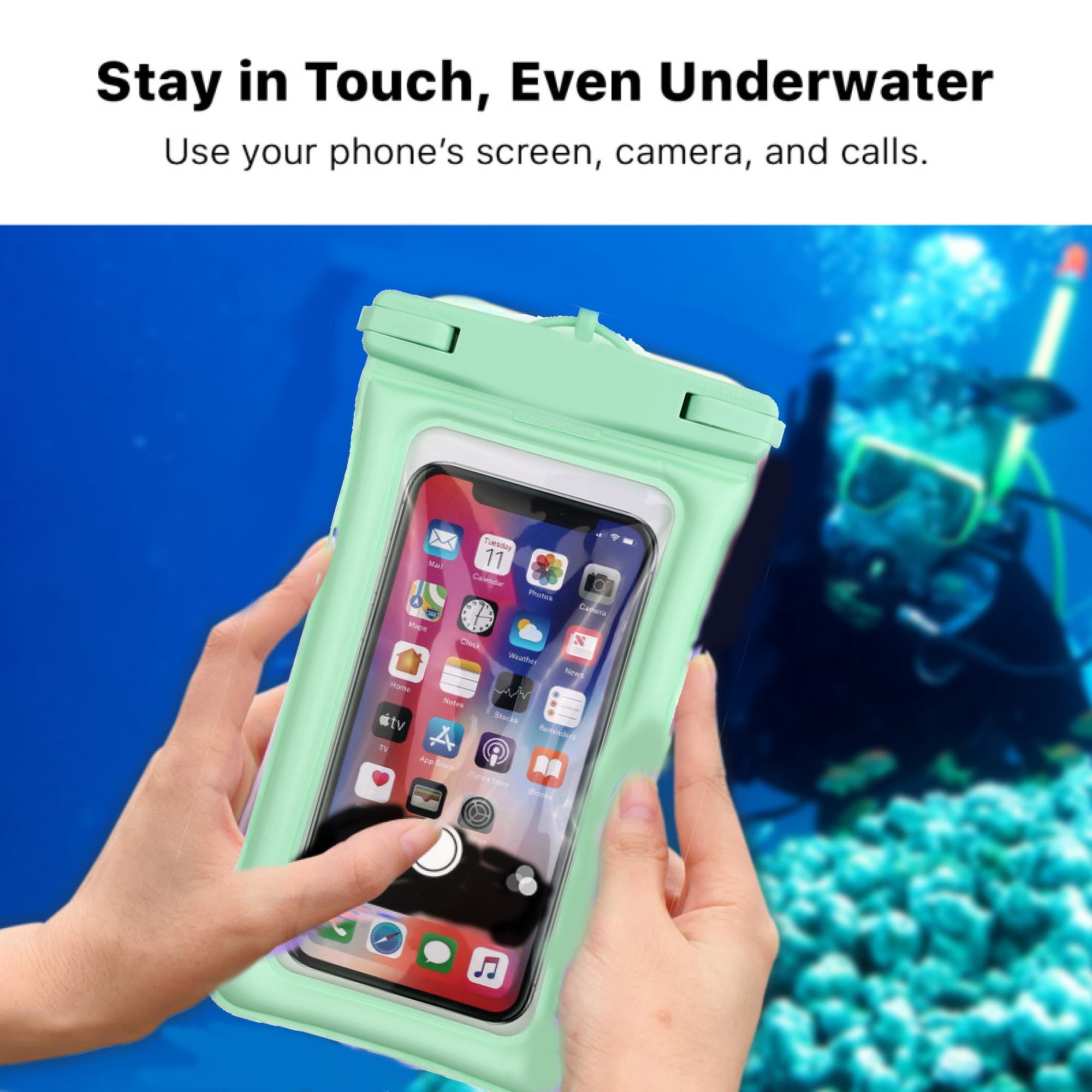 (4-Pack) AquaLock Universal Floating Waterproof Phone Pouch – Lilic – IPX8 Rated, Fits Phones up to 7" – Touchscreen Safe