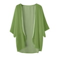 thumbnail image 4 of Summer Cardigan Summer Solid Flowy Dolman Sleeves Cover Up Elegant Draped Open Front Cardigan Beach Swimwear Cardigans for Women Green XXL, 4 of 4