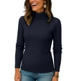 thumbnail image 4 of Hearthz Turtle Neck Sweaters for Women Dressy Mock Neck Ribbed Womens Long Sleeve Shirts Knit Oversized Basic Women Sweatshirt, 4 of 4