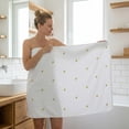 thumbnail image 2 of REGALWOVEN Cute Embroidery Cotton Bath Towels, 1 Pack Soft and Absorbent Oversized Towel for Home, Hotel, Spa, Gym Banana White 55" x 28", 2 of 7