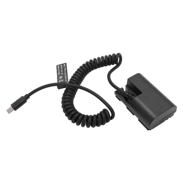 Adaptador de corriente de CC para batería ficticia tipo C LPE6 con decodificación completa para cámaras 5D4, 6D2 y 7D