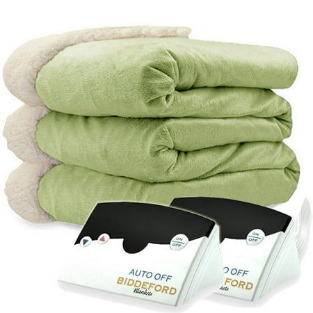 UPC 657812138621 product image for Biddeford Blankets Micromink Sherpa Electric Heated Blanket, Green | upcitemdb.com