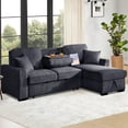 thumbnail image 4 of GOOEEN Chenille Pull Out Sofa Bed Modern L-Shaped Sleeper Sofa Gray, 4 of 9