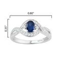 thumbnail image 3 of Sterling Silver with Blue Sapphire and White Zircon Engagement Ring, 3 of 3