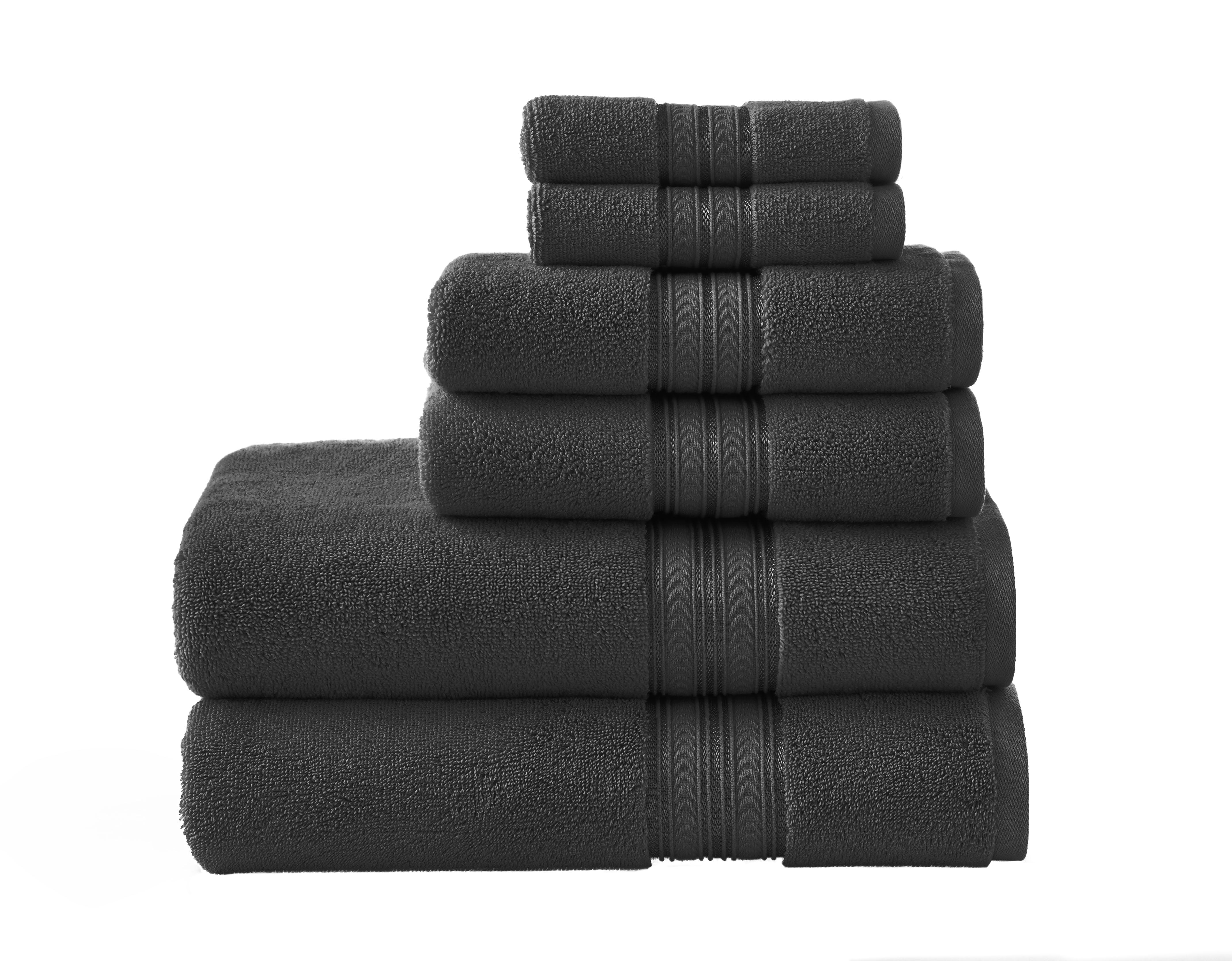 Better Homes and Gardens Thick and Plush 6 Piece Bath Towel Set, Grey