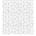 thumbnail image 3 of Ambesonne Grey and White Shower Curtain, Skinny Curly Stems, 69"Wx84"L, Pale Grey White, 3 of 3