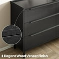 thumbnail image 5 of Modern Minimalist 54" Wide Black Dresser for Bedroom, Large 6-Drawer Storage Cabinet with Sleek Metal Handles, Clothes Organizer Chest for Closet, Hallway, or Living Room, 5 of 9