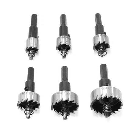 

6PCS HSS Drill Bits Hole Saw Set High Speed Steel 16/18.5/20/25/30/35mm for Stainless Steel Copper Aluminium Fiberglass and Wood