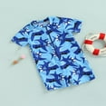 thumbnail image 3 of Toddler Baby Boys Swimwear Summer Short Sleeve Zipper Cartoon Animal Sun Protection Bathing Suit, 3 of 7