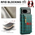thumbnail image 5 of Allytech Magnetic Detachable Wallet Case for Google Pixel 8 Pro, [Support Wireless Charging] Luxury PU Leather Slim Cover with Card Slots & Kickstand, RFID BLOCKING Shockproof Case, Green, 5 of 11
