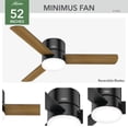 thumbnail image 2 of Hunter Fan Company 51432 Minimus Ceiling Fan, 52, Matte Black, 2 of 5