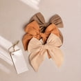 thumbnail image 4 of QJUHUNG 15pcs Simple Solid Color Bow Hairpins Set Boho Sweet Fabric Large Bowknot Duckbill Clips Handmade Hair Accessories, 4 of 6