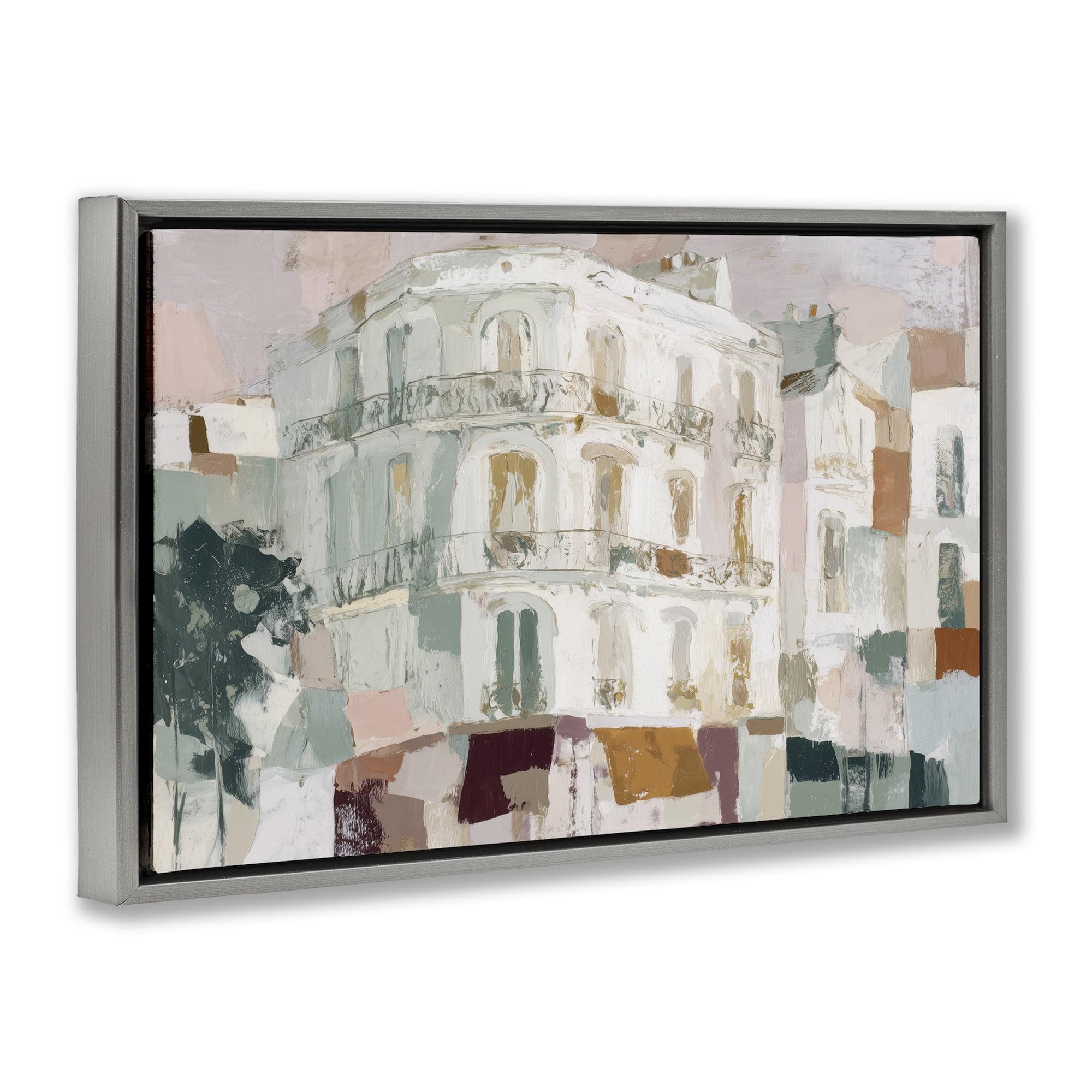 Stupell Industries Barcelona Street Corner Gray Framed Floater Canvas Wall Art, design by Chromatic Storm Studio
