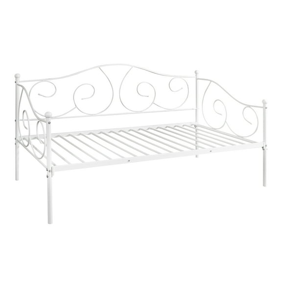 Furinno Angeland Carca Metal Daybed, Twin Size, White