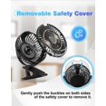 thumbnail image 5 of Ventilador de escritorio recargable negro, mini ventilador USB con pantalla LCD, 5 velocidades, rotación 720, ventilador portátil silencioso, ventilador de mesa para oficina/hogar/camping Rojo Verde Cocina, Decoración y Otros, 5 of 5