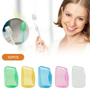 Deals! Bradem 50 Pcs Toothbrush Travel Toothbrush Caps for Home and Outdoor Toothbrush Protector for Family Toothbrush Case Toothbrush Head Holder Cover, Toothbrush Set 50Pc