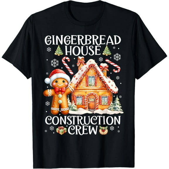 Baking Gingerbread House Construction Crew Christmas Pajamas T-Shirt