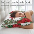 thumbnail image 5 of Christmas Pillow Covers, Linen Long Throw Pillow Case, Red Cardinal Poinsettia Hut Berry Pine Needles Holiday Pillow Protector Decorative Cushion Cover for Living Room/Bedroom 20" x 36", 5 of 8