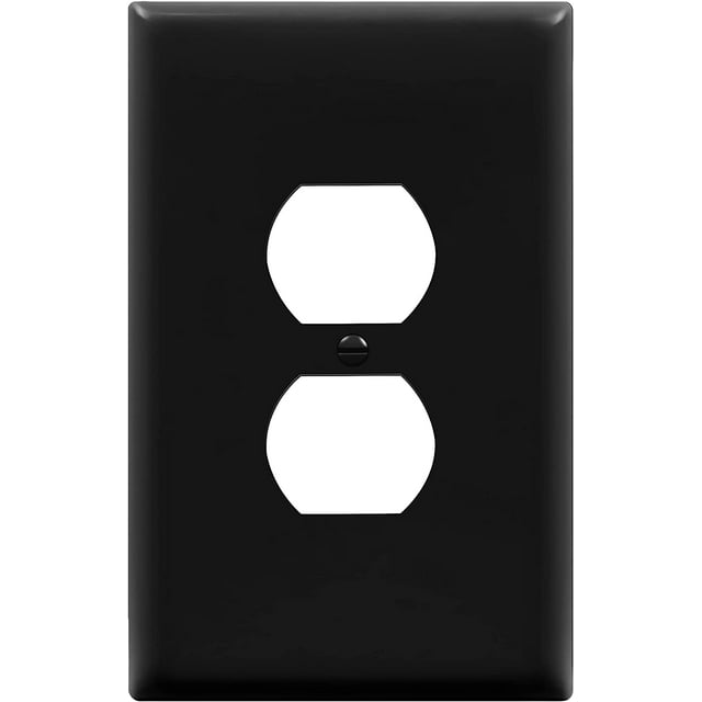 ENERLITES Duplex Receptacle Wall Plate, Jumbo Electrical Outlet Cover, Gloss Finish, Oversized 1-Gang, Polycarbonate Thermoplastic, Black