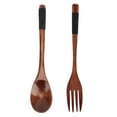 thumbnail image 3 of Wooden Silverware, Japanese Spoon Fork Set Japanese Style Comfortable Use Light Strong  For Table Decoration For Gift Giving, 3 of 8