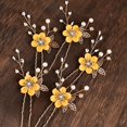 thumbnail image 3 of Bridal Hair Combs, 5PCS Wedding Hair Pins Set Crystal Flower Hair Clips Bride Bridesmaid Hair Sides Comb Rhinestone Barrettes, Pearl Flower Hair Pins Hair Accessories for Women Girls (Light Blue), 3 of 4