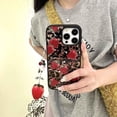 thumbnail image 5 of Retro Leopard Strawberry Phone Case with Chain for iPhone 12/12 Pro,Luxury Brown Cheetah Print Cute Y2K Design Trendy Girls Women Protective Cover+Charm(iPhone 12/12pro 6.1"), 5 of 9