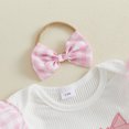 thumbnail image 6 of Cjfdfy Newborn Baby Girl Fall Clothes  Little Sister Embroidered Long Sleeve Romper Bell Bottom Pants And Headband Set Little Baby Cute Coming Home Fall Winter Outfit 0-18 Months, 6 of 9