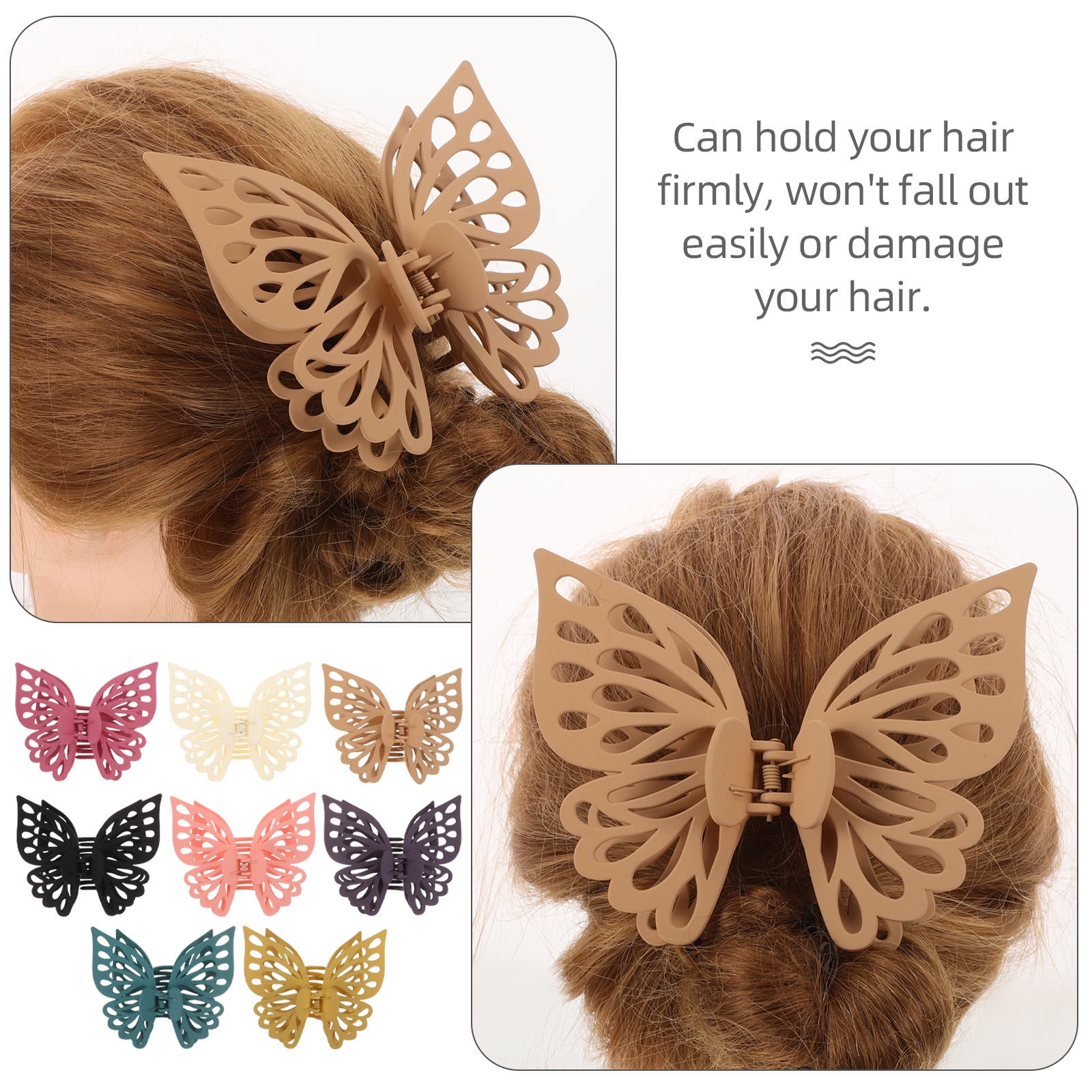 OUNONA 8Pcs Unique Assorted Color Hair Clips Large Claw Hair Clips for Everyday Wear