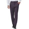 thumbnail image 1 of INSPIRE CHIC Men's Pants Stripes Zipper Closure Front Pockets Dress Pants 38 Purple White, 1 of 7