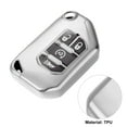 thumbnail image 5 of TPU Key Fob Cover Case for Jeep Wrangler JL JLU Gladiator JT Rubicon Sahara JLU 2018-2021 Key Fob Shell Silver Tone, 5 of 6