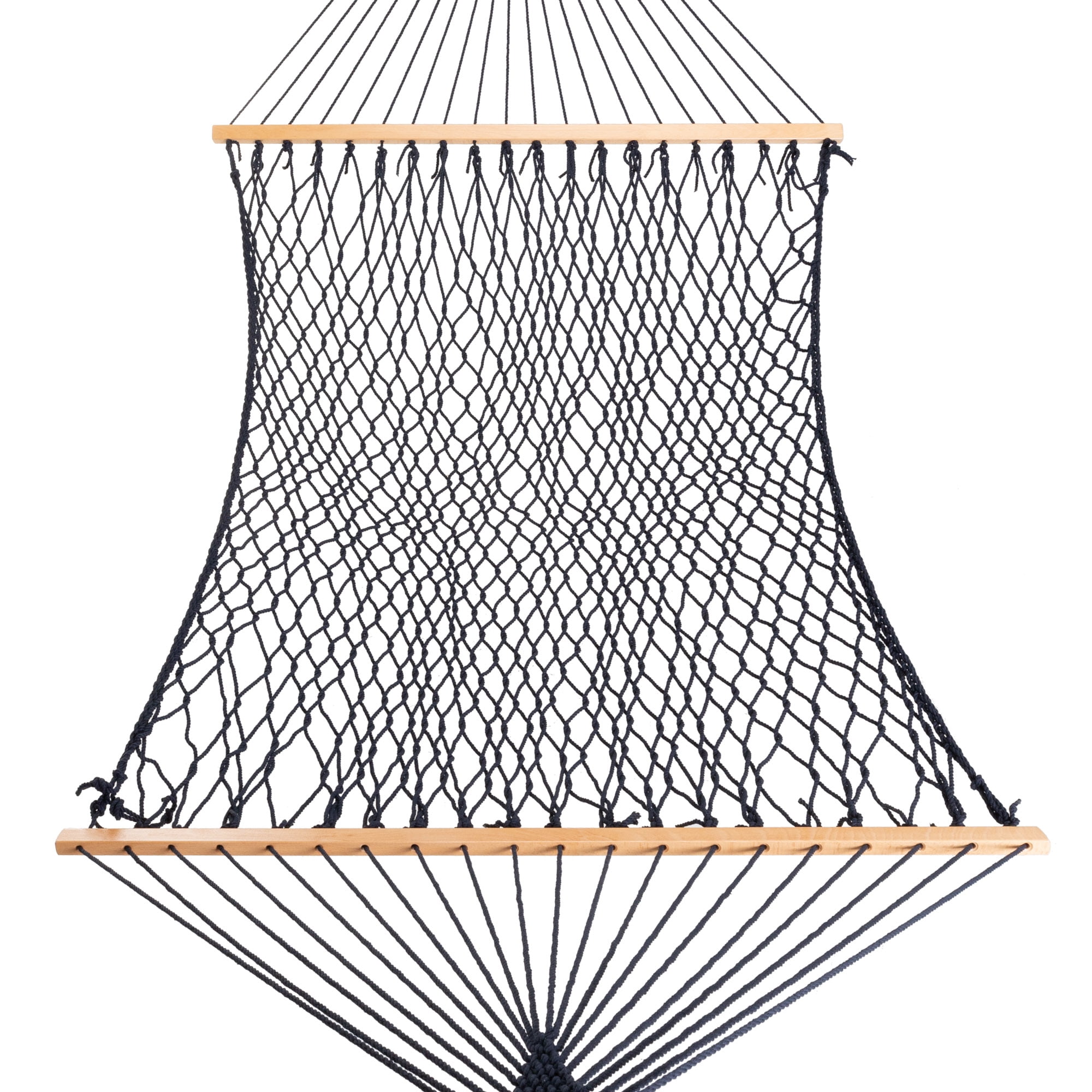Castaway Living 13 ft. Double Navy Polyester Rope Hammock with Free Extension Chains ,Tree Hooks