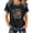 Black, variant on Youpwaven America 250 Anniversary USA Top for Women, 1776-2026 Patriotic Ripped Flag Print Graphic Tee, Faux Denim Contrast Short Sleeve Shirt, Casual Celebration Outfit