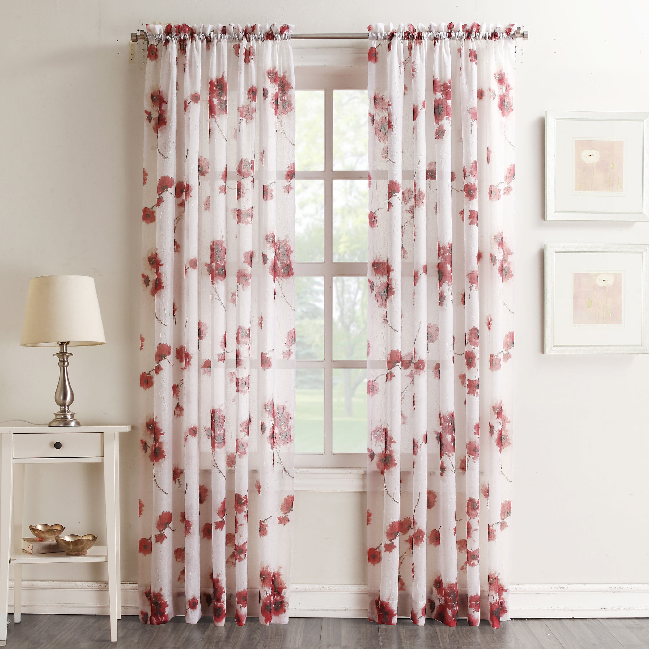 No. 918 Kiki Floral Crushed Voile Sheer Rod Pocket Curtain Panel
Illinois