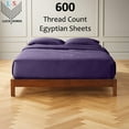 thumbnail image 2 of 30-INCH EXTRA DEEP POCKETS -California King Egyptian 600-TC Cotton 6-PC Sheet Set with 1 Fitted Sheet, 1 Oversized Flat Sheet 4 Pillowcases - Plum, 2 of 7