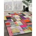 thumbnail image 2 of Ahgly Company Indoor Square Contemporary Cherry Red Patchwork Area Rugs, 4' Square, 2 of 6
