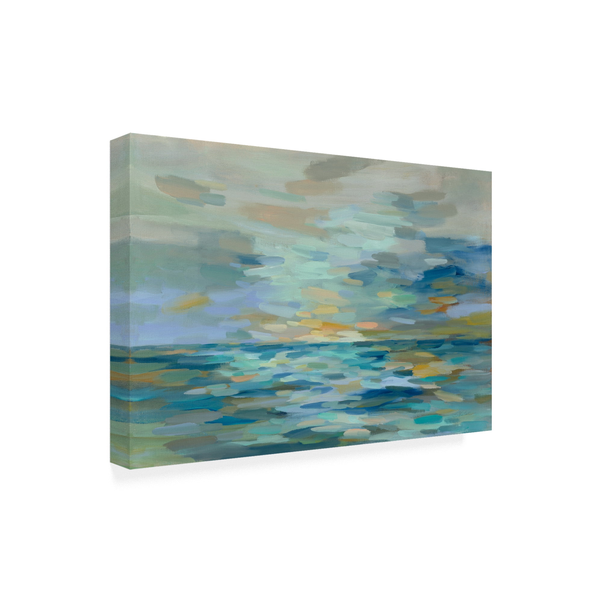 Trademark Fine Art 'Pastel Blue Sea' Canvas Art by Silvia Vassileva
