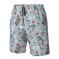 thumbnail image 6 of Uemuo Winter Gnome And Snowman Pattern Men's Swim Trunks Hawaiian Beach Bathing Suit Swimsuits Beach Quick-Dry Shorts with Pockets-Small, 6 of 9