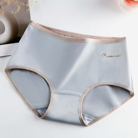 Seasonal Savings  Women s Large Size Mid-Rise Panties  Fashion Sexy  Soft Cotton  Seamless  Comfort Fit  Daily Wear  Breathable  Elastic Waistband  Plus Size Womens Tops | Gray L  Sopatenor