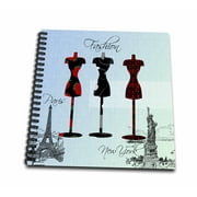 3dRose Paris and New York Fashion Dress Forms - Drawing Book, 8 by 8-inch