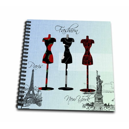3dRose Paris and New York Fashion Dress Forms - Drawing Book, 8 by 8-inch