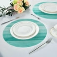 thumbnail image 4 of SKYSONIC Turquoise Wood Print Round Placemats for Dining Table Non-Slip Heat-Resistant Polyester Table Mats Set of 6 Washable Table Mats for Kitchen Dining Table Decoration (128), 4 of 5