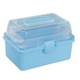 thumbnail image 3 of Boîtes de Rangement Transparentes Compartiments à 3 Niveaux Organisateur Durable Multiusage Étui de Rangement Bleu, 3 of 8