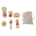 thumbnail image 2 of Wooden Baby Toy Set, Early Learning Colorful Baby Hand Rattles Set 6 Pieces Easy Grasping  Toys Educational With Kaleidoscope For Toddlers, 2 of 8