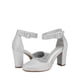 thumbnail image 3 of Zapatos de Tacón Cuadrado con Brillo Plateado Angela para Mujer de DREAM PAIRS, 3 of 7
