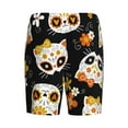 thumbnail image 4 of Picia Cat Skulls and Flowers Pajama Shorts for Men, Men's Pajama Bottoms, Sleepwear,Short Pajama Pants-XX-Large, 4 of 9