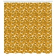 thumbnail image 3 of Floral Shower Curtain, Digitally Generated Chrysanthemums Pencil Drawn Inspired Garden Art, Fabric Bathroom Set with Hooks, 69W X 84L Inches Extra Long, Orange Beige and Mustard, by Ambesonne, 3 of 3