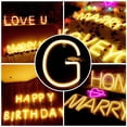 thumbnail image 4 of Lámpara decorativa con forma de letra de luz de neón LED cálida para propuesta fiesta de cumpleaños vacaciones G, 4 of 7