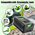 thumbnail image 2 of 2 Pack 6000mAh Replacement for Greenworks 80V Battery Compatible with Greenworks Battery 80V Fits for Greenworks Battery 80V GBA80400 GBA80250 GBA80200 GBA80500 Durable Construction, 2 of 7
