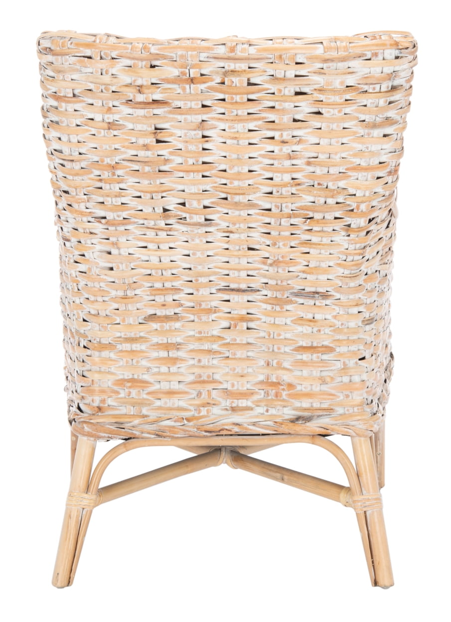 SAFAVIEH Cristen Rattan Parson Chair w/ Cushion, Natural White