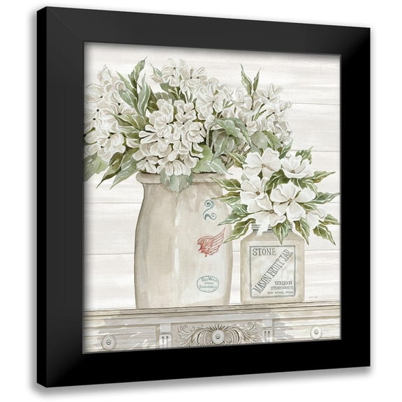 Jacobs, Cindy 12x14 Black Modern Framed Museum Art Print Titled - Floral Country Crocks